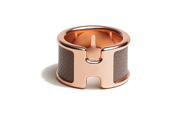 Order (W) エルメス オランプ バイカラーメタルリング ローズゴールド レディース用 H500059FD