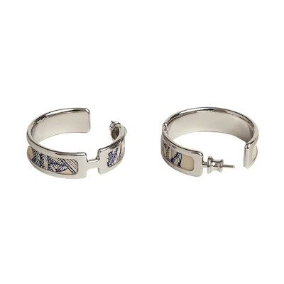 (Women) HERMES Olympe Silver Earrings with Pattern Print for Women. H500122FK7U