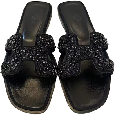 (W) エルメス オープントゥスライド (ブラック) 192000Z-02 Shop (W) エルメス オープントゥスライド (ブラック) 192000Z-02