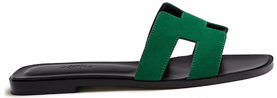 Order HERMES 愛馬仕 Oran 時尚休閒拖鞋 女款 黑綠