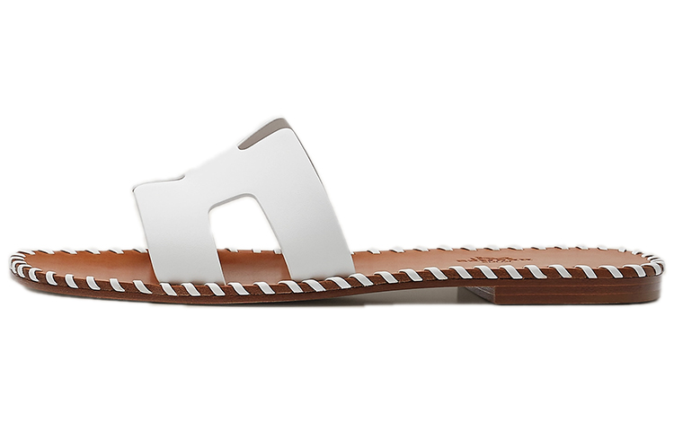 (W) HERMES Oran 'White Fashion Sandal'
