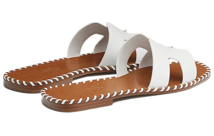 (W) HERMES Oran 'White Fashion Sandal' 圖 5