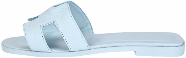 (Women) HERMES Oran Calfskin Sandals Open-Toe Slide Light Blue H202272Z BU (Women) HERMES Oran Calfskin Sandals Open-Toe Slide Light Blue H202272Z BU