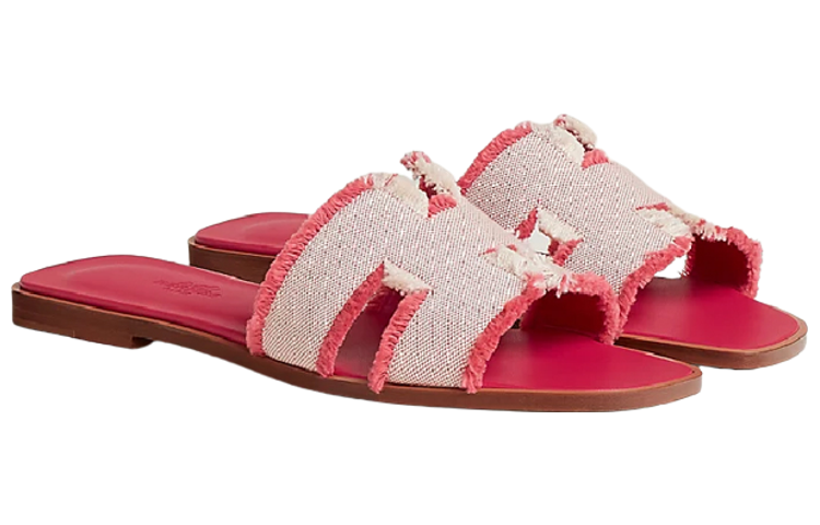 Shop (W) HERMES Oran Canvas 'Merah Jambu' H231095Z-C5