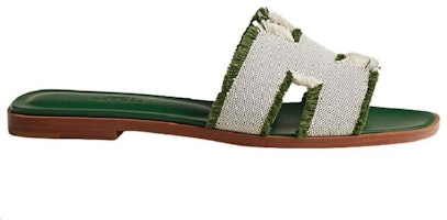 (W) HERMES Sandal Rata Oran Canvas 'Green Fashion' H231095Z-V1 Order (W) HERMES Sandal Rata Oran Canvas 'Green Fashion' H231095Z-V1