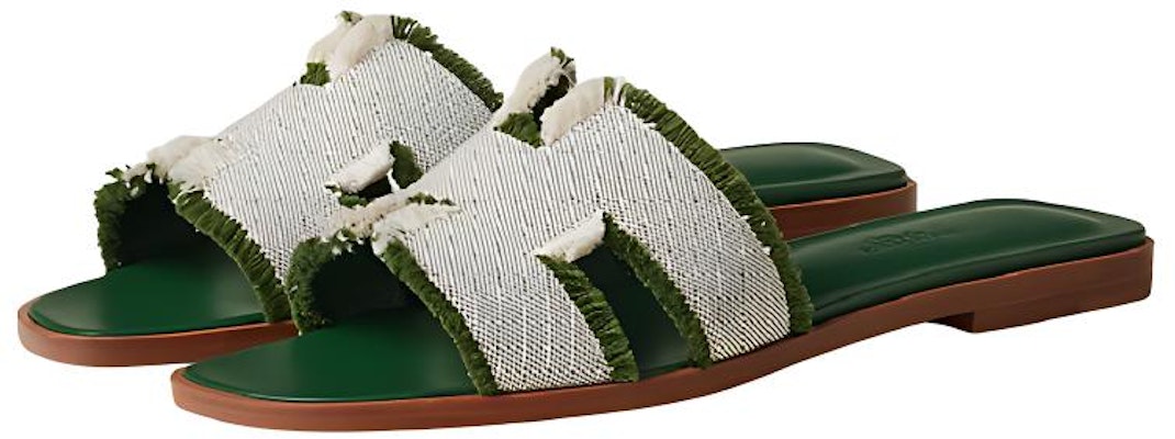 (Women) HERMES Oran Canvas Flat Sandal 'Green Fashion' H231095Z-V1 Lookbook (Women) HERMES Oran Canvas Flat Sandal 'Green Fashion' H231095Z-V1