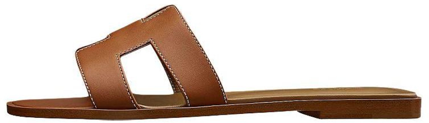 (W) Sandales Plates HERMÈS Oran Marron Foncé H021056Z 03 Golden Brown Buy (W) Sandales Plates HERMÈS Oran Marron Foncé H021056Z 03 Golden Brown