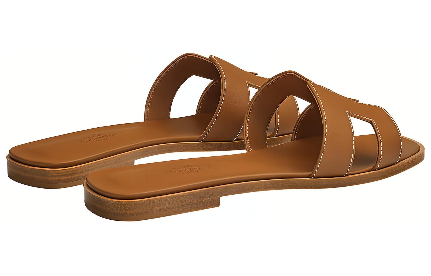 Shop (W) HERMES Sandal Oran 2021 'Coklat' H021056Z-03