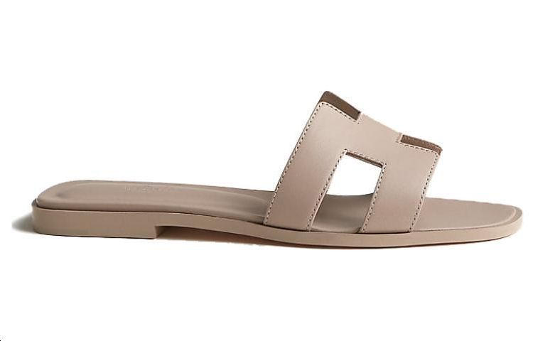 Order HERMES愛馬仕 小牛皮 時尚涼拖 女款 米色