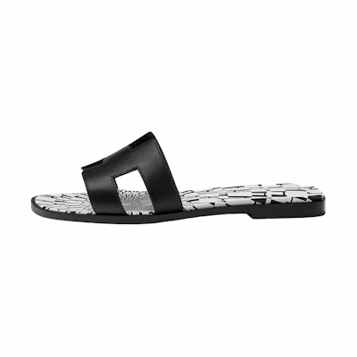 (W) HERMES Oran Sandal 'Black and White'