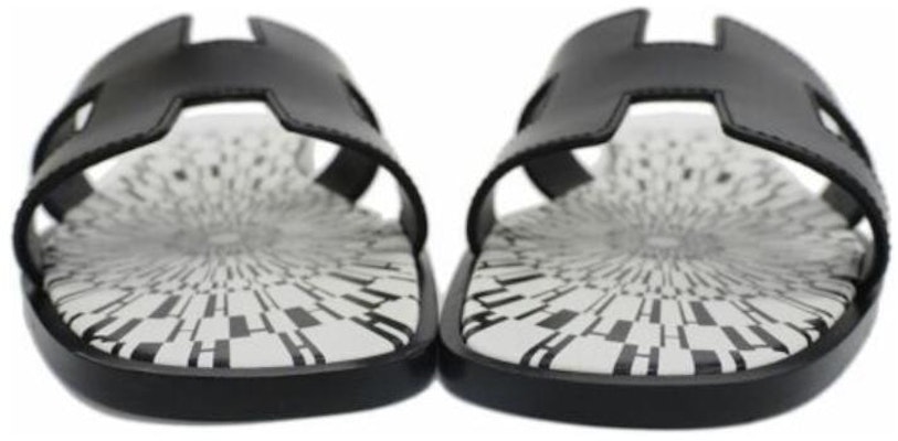 HERMES愛馬仕 Oran 小牛皮 平跟套腳 時尚涼拖 女款 黑白 Purchase HERMES愛馬仕 Oran 小牛皮 平跟套腳 時尚涼拖 女款 黑白