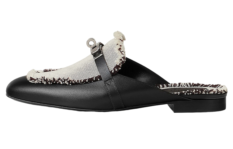 (W) HERMES Oran Sandal 'Black and White'