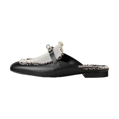 (W) HERMES Oran Sandal 'Black and White'