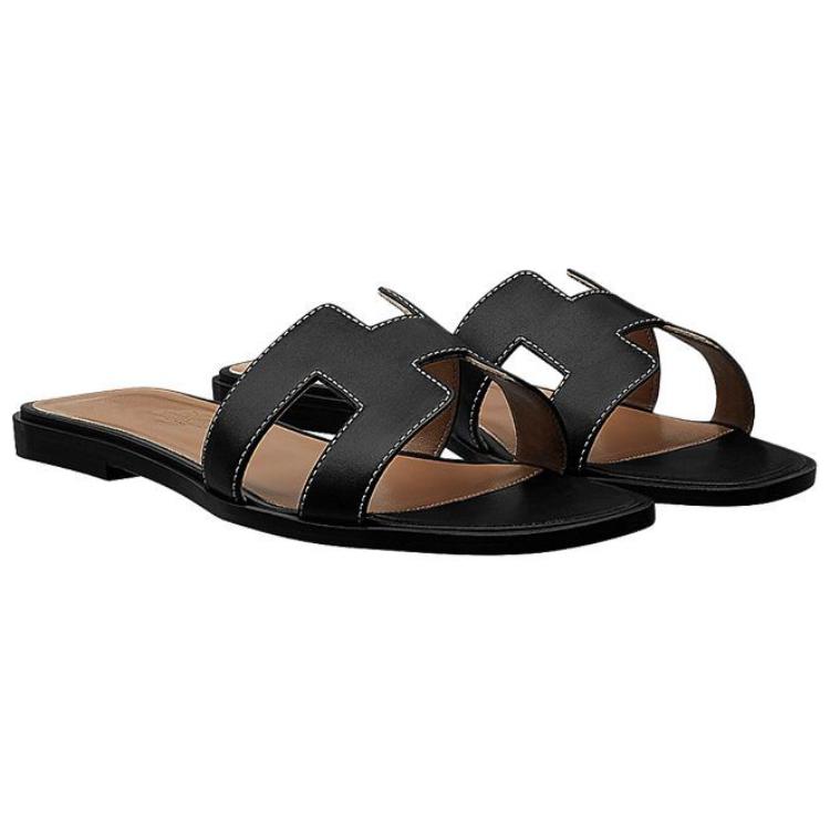 Lookbook (W) Sandalias HERMES Oran 'Negro Marrón' H021056Z-01