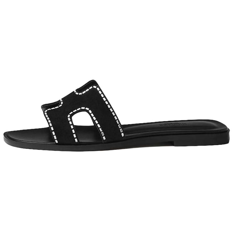 (W) HERMES Oran Sandal 'Black Fashion Trend'