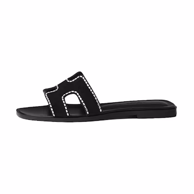 (W) HERMES Oran Sandal 'Black Fashion Trend'