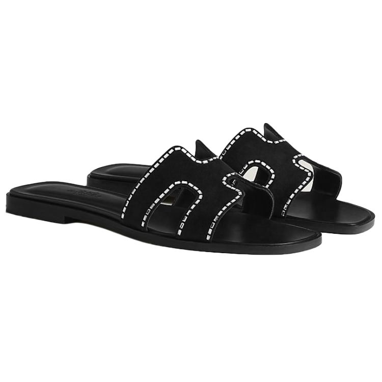 (W) HERMES Oran Sandal 'Black Fashion Trend' 圖 4