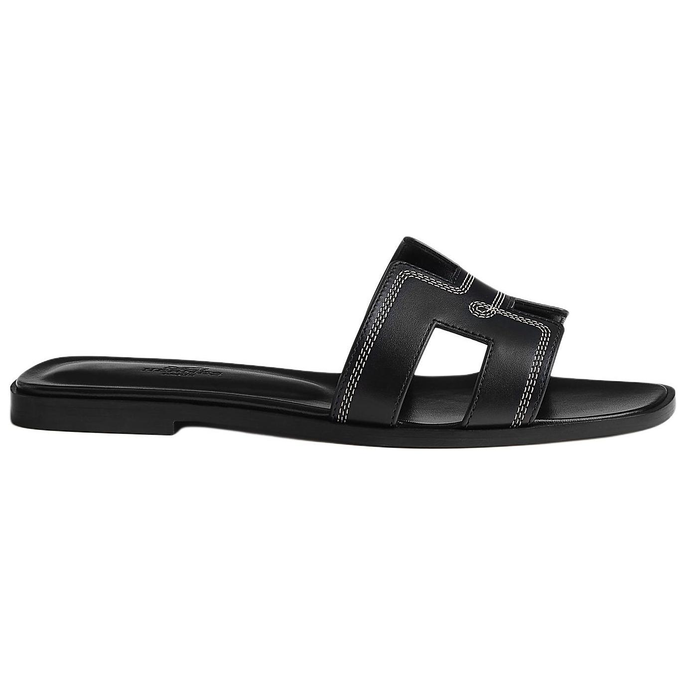 (W) HERMES Oran Sandal 'Black Leather' 圖 2