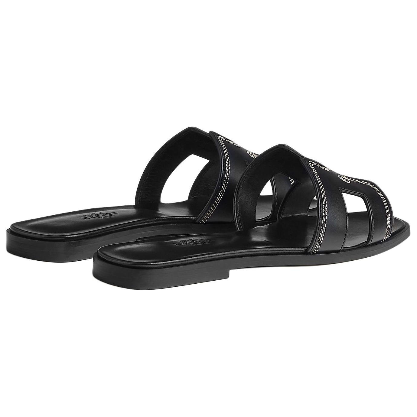 (W) HERMES Oran Sandal 'Black Leather' 圖 4