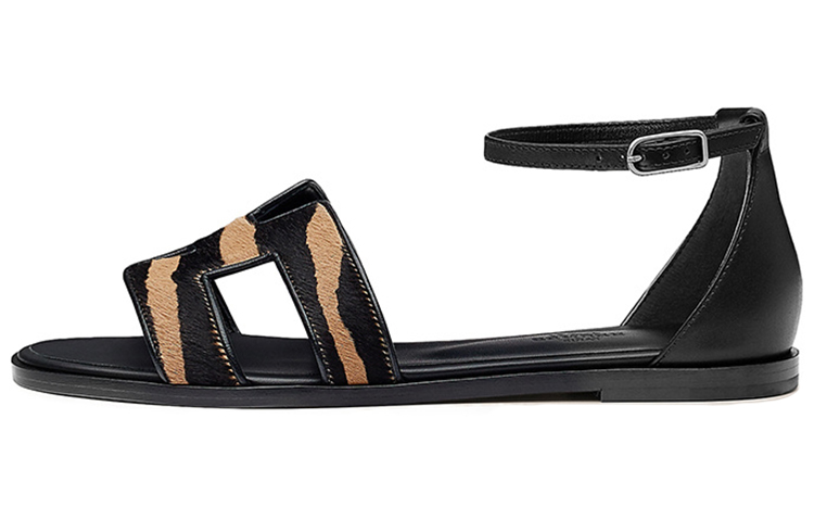 Buy (W) 에르메스 오란 샌들 '블랙 마블 프린트' H212185Z-03