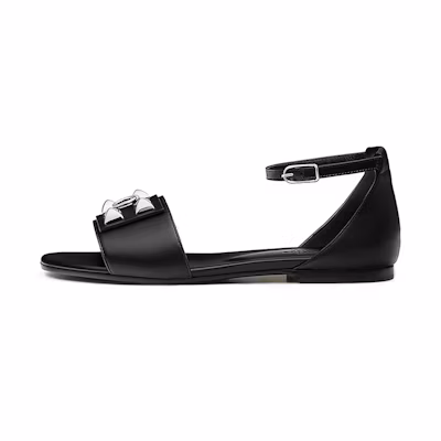 (W) HERMES Oran Sandal 'Black Palladium'