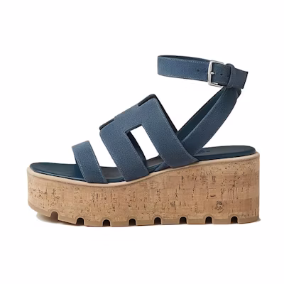 (W) HERMES Oran Sandal 'Blue Havane'