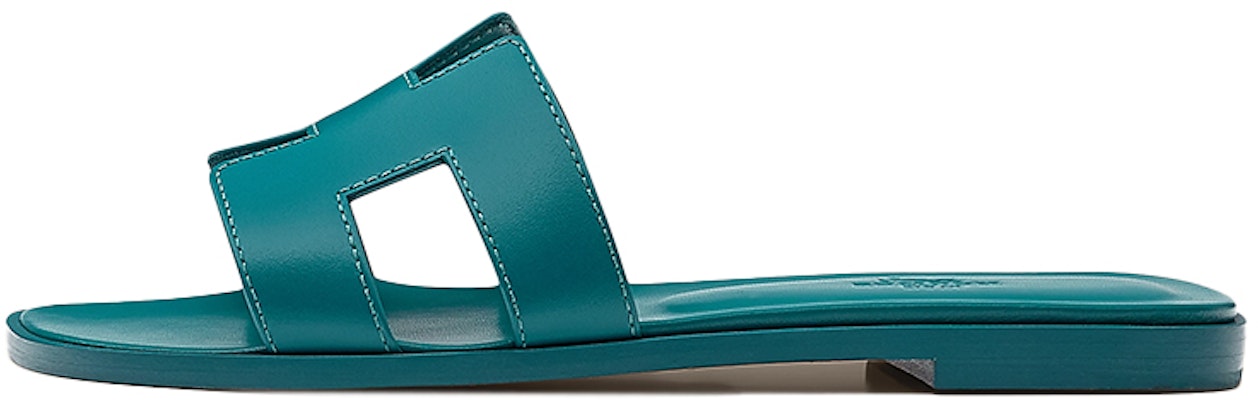 HERMES 愛馬仕 Oran 小牛皮拖鞋 女款 翡翠綠 Buy HERMES 愛馬仕 Oran 小牛皮拖鞋 女款 翡翠綠