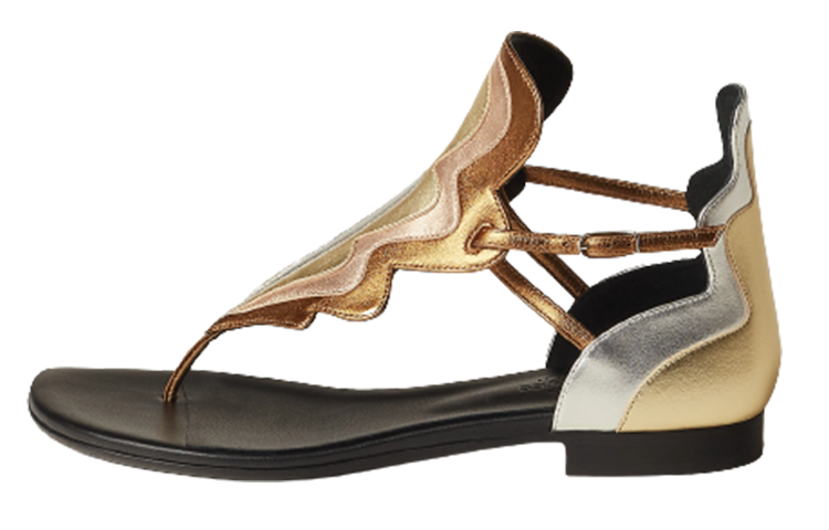 (W) HERMES Oran Sandal 'Gold'