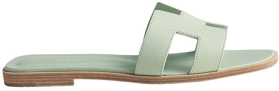 HERMES愛馬仕 Oran 小牛皮 一字型平跟 時尚涼拖 女款 綠色 Order HERMES愛馬仕 Oran 小牛皮 一字型平跟 時尚涼拖 女款 綠色