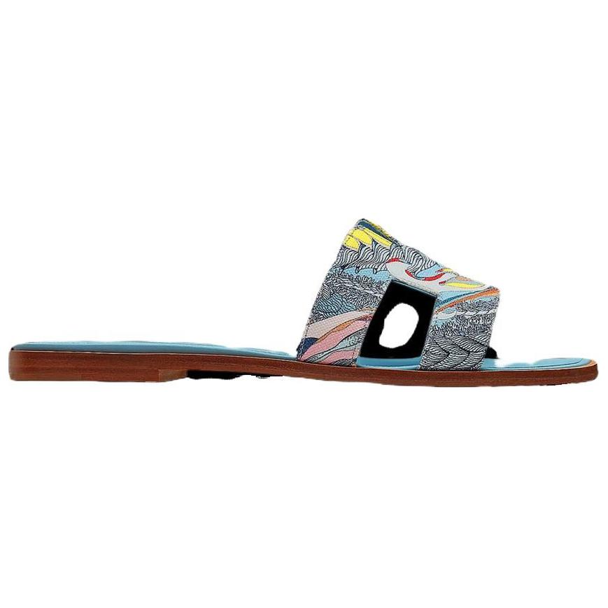 (W) HERMES Oran Sandal 'Multicolor Blue' 圖 2