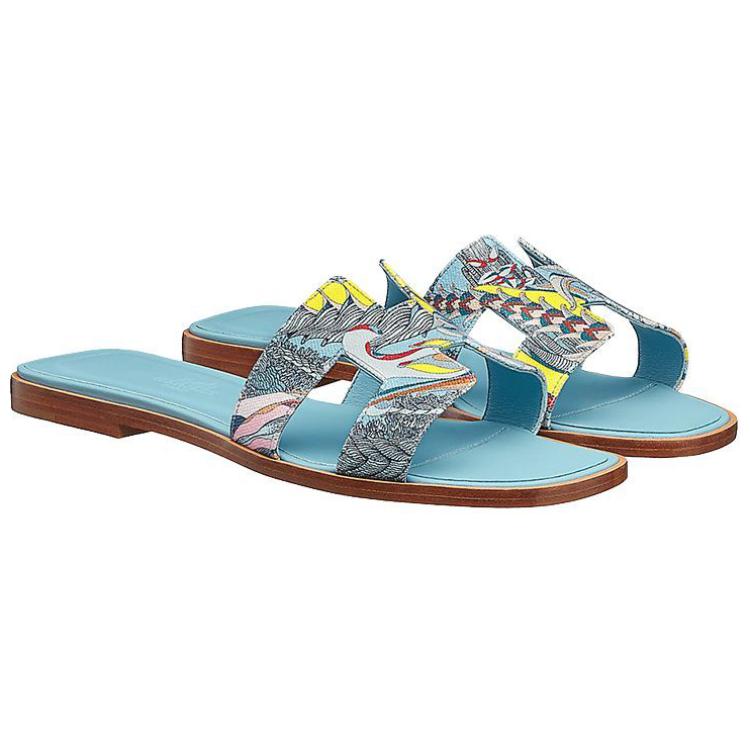 (W) HERMES Oran Sandal 'Multicolor Blue' 圖 3