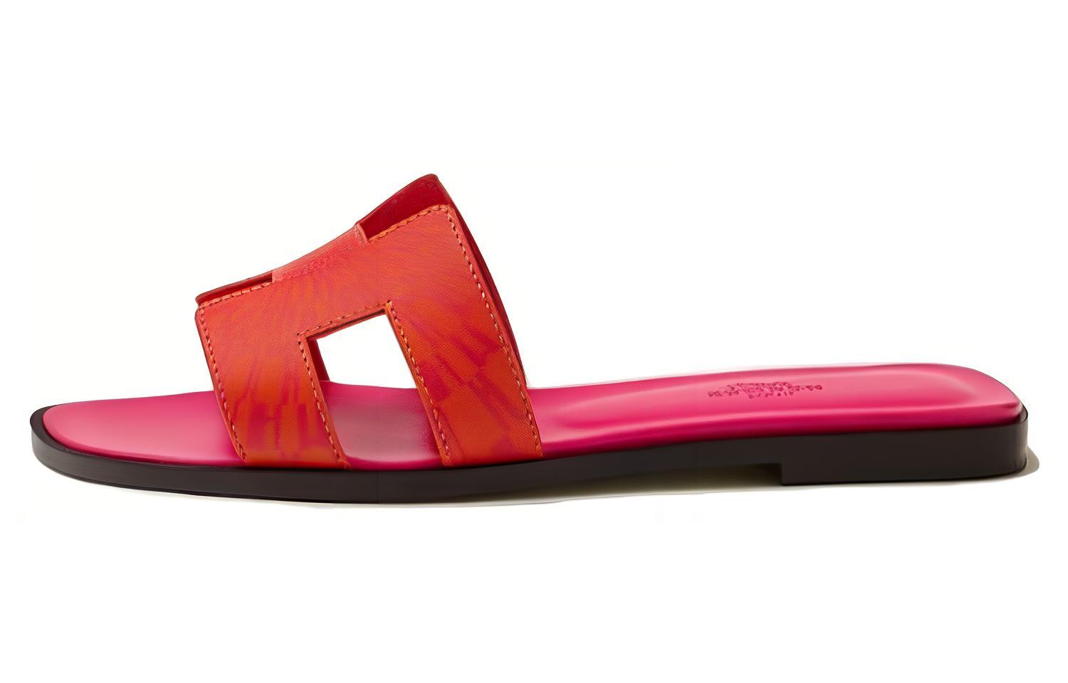 (W) HERMES Oran Sandal 'Pink Orange'