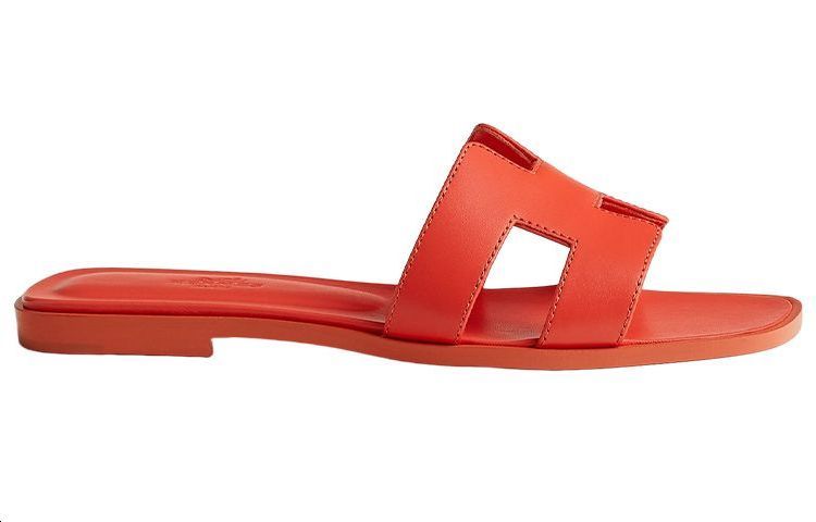 Order HERMES 愛馬仕 Oran 小牛皮 套腳 時尚涼拖 女款 紅色