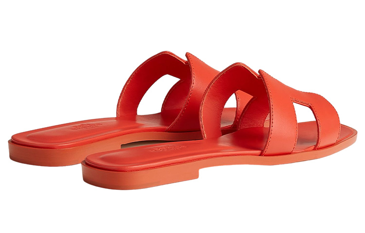 Purchase HERMES 愛馬仕 Oran 小牛皮 套腳 時尚涼拖 女款 紅色