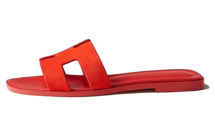 (W) HERMES Oran Sandal 'Red'