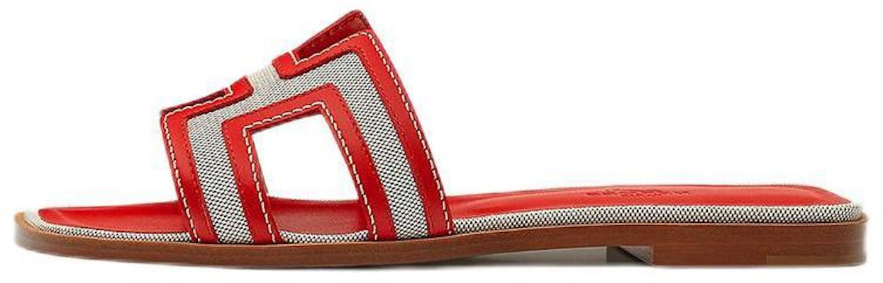 (Women) HERMES Oran Sandal 'Red Canvas' H221106Z-8K Buy (Women) HERMES Oran Sandal 'Red Canvas' H221106Z-8K