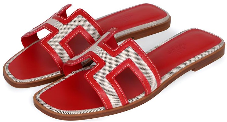 (Women) HERMES Oran Sandal 'Red Canvas' H221106Z-8K Order (Women) HERMES Oran Sandal 'Red Canvas' H221106Z-8K