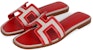 (W) Sandal HERMES Oran 'Kanvas Merah' H221106Z-8K