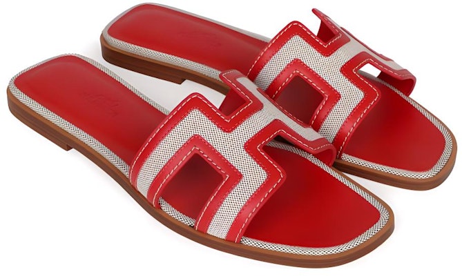(Women) HERMES Oran Sandal 'Red Canvas' H221106Z-8K Lookbook (Women) HERMES Oran Sandal 'Red Canvas' H221106Z-8K