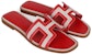 (W) Sandal HERMES Oran 'Kanvas Merah' H221106Z-8K