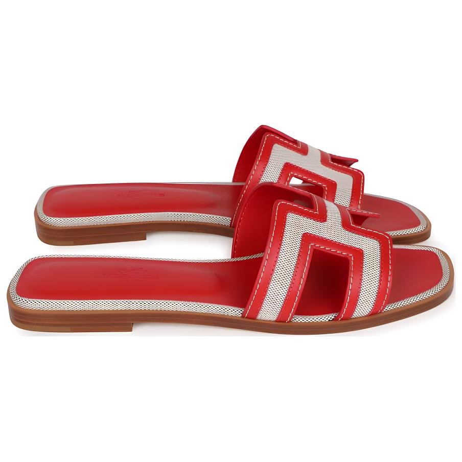 (W) HERMES Oran Sandal 'Red Canvas' 圖 4