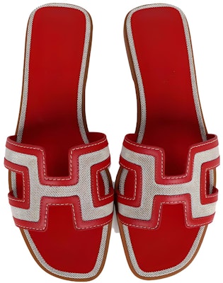 (Women) HERMES Oran Sandal 'Red Canvas' H221106Z-8K Purchase (Women) HERMES Oran Sandal 'Red Canvas' H221106Z-8K