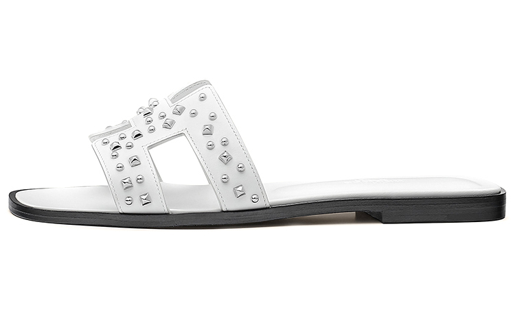 W) エルメス シプレ サンダル 白 (Hermes Shippure Sandaru