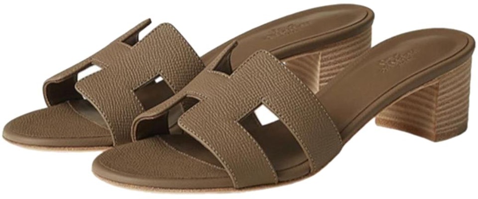 HERMES爾曼斯 小牛皮 套腳高跟 時尚涼拖 5cm 女款 棕褐色 Lookbook HERMES爾曼斯 小牛皮 套腳高跟 時尚涼拖 5cm 女款 棕褐色