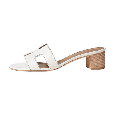 (W) HERMES Oran Sandal 'White Calfskin Cutout'