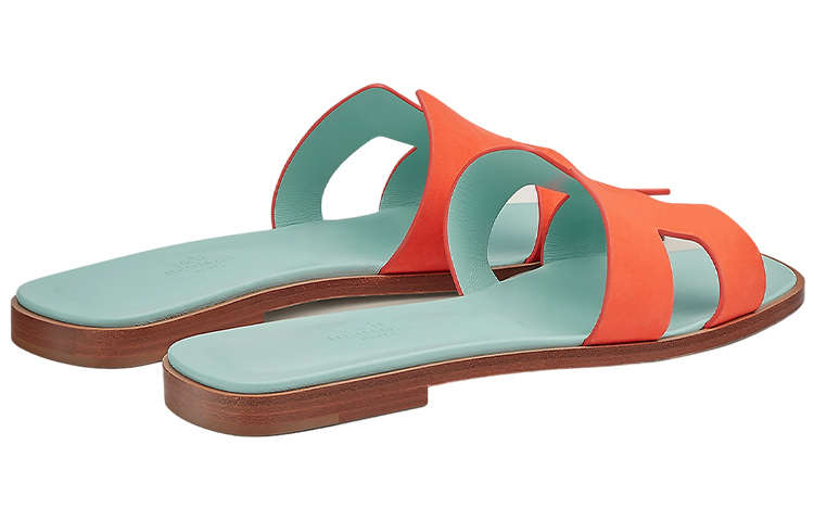 (W) HERMES Oran Sandals 'Orange-Green' 圖 3