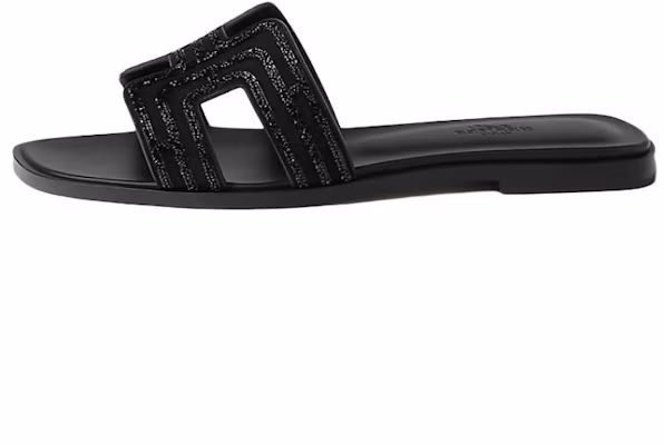 (W) HERMÈS Oran H-Sandalen aus Ziegenveloursleder mit Strasssteinen, Schwarz H212010Z 04 Buy (W) HERMÈS Oran H-Sandalen aus Ziegenveloursleder mit Strasssteinen, Schwarz H212010Z 04