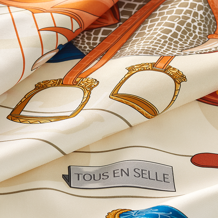 (Women) HERMES Original Design Silk Scarf Cream Color for Women. H004204S 圖 3