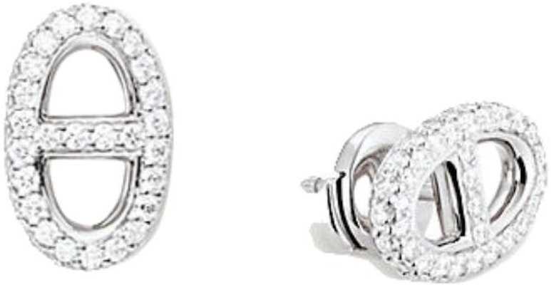 (W) HERMES 橢圓設計 18K 白金銀色耳環。 72466193 Buy (W) HERMES 橢圓設計 18K 白金銀色耳環。 72466193
