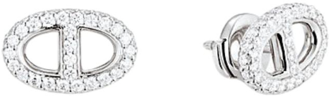 (W) HERMES 橢圓設計 18K 白金銀色耳環。 72466193 Lookbook (W) HERMES 橢圓設計 18K 白金銀色耳環。 72466193